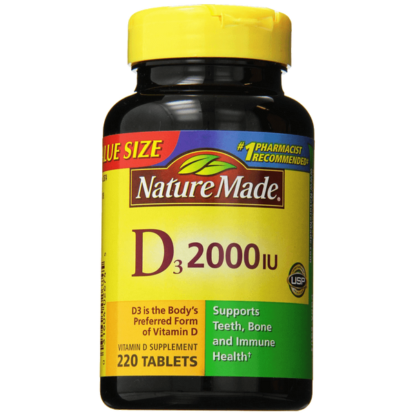 Nature Made Vitamin D3 2000 IU Value Size 220 Count