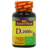 Nature Made Vitamin D3 2000 IU Value Size 220 Count