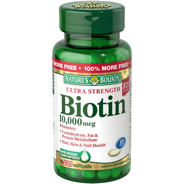 Natures Bounty Biotin 10000 MCG Softgels 120 Count