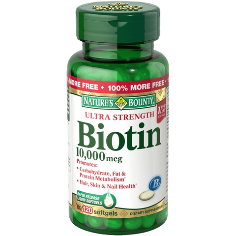 Natures Bounty Biotin 10000 MCG Softgels 120 Count